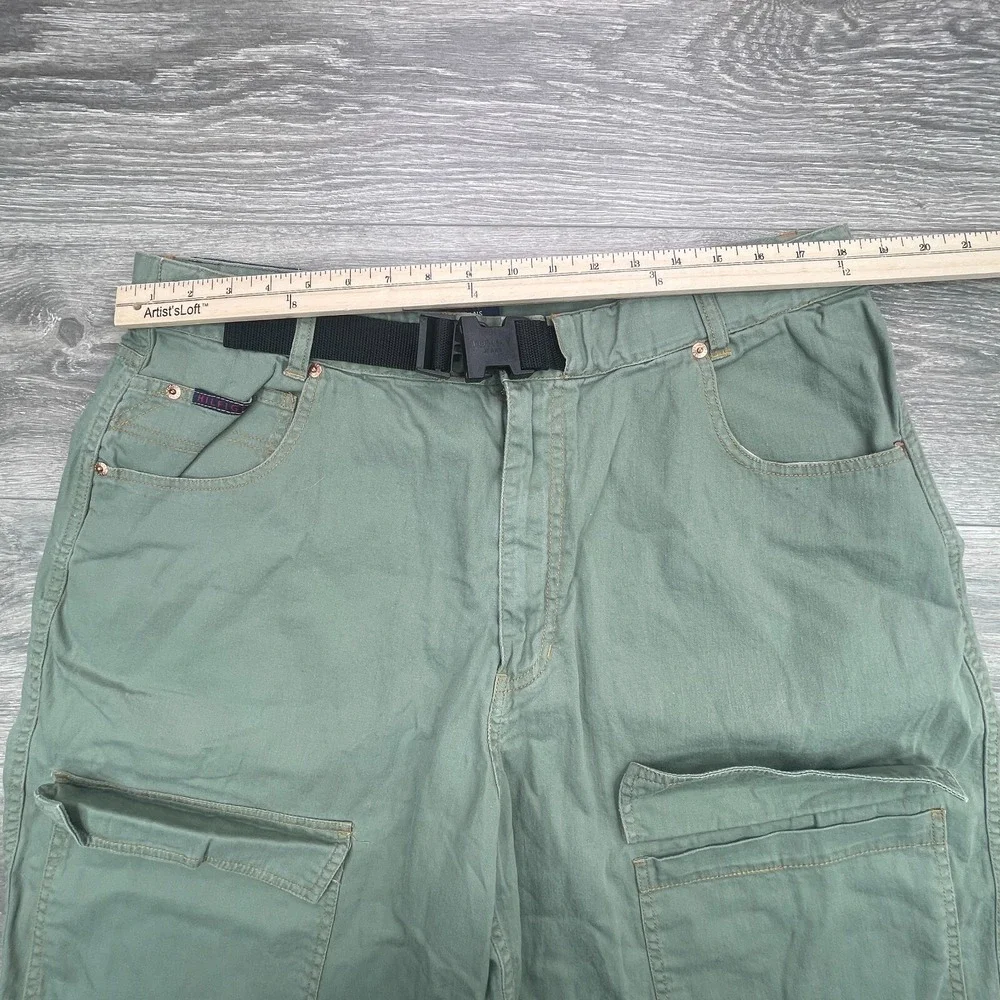 Vintage Tommy Hilfiger Cargo Shorts Mens 36 Green Belted Utility Baggy Y2K